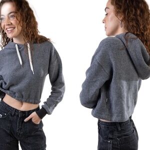 FEAT crop blanket blend soft hoodie pullover jacket small